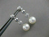 ESTATE .50CT DIAMOND & SOUTH SEA PEARL 14K WHITE GOLD PAVE HANGING EARRINGS 2667
