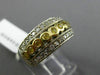 ESTATE WIDE 1.15CT DIAMOND & YELLOW SAPPHIRE 18KT TWO TONE GOLD ANNIVERSARY RING