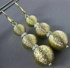 ESTATE LARGE 1.04CT DIAMOND 14KT 2 TONE GOLD GRADUATING MESH LEVERBACK EARRINGS