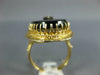 ANTIQUE LARGE .04CT OLD MINE DIAMOND & AAA ONYX 14KT 2 TONE GOLD OVAL RING #2749