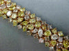 ESTATE LARGE 24.03CT MULTI COLOR DIAMOND 18KT ROSE GOLD CLUSTER TENNIS BRACELET