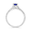 1.09CT DIAMOND & AAA SAPPHIRE 14KT WHITE GOLD OVAL SEMI ETERNITY ENGAGEMENT RING