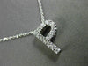 ESTATE LARGE .21CT DIAMOND 14KT WHITE GOLD 3D "P" FLOATING INITIAL PENDANT 18476