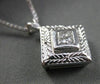 ESTATE .50CT PRINCESS DIAMOND SOLITARE 14KT W  GOLD FILIGREE SQUARE PENDANT 4240