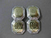 ANTIQUE LARGE 14KT 2TONE GOLD FILIGREE OCTAGON ENGRAVABLE CUFF LINKS #14070