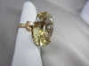 ANTIQUE LARGE 25CT OVAL GREEN AMETHYST 14KT YELLOW GOLD COCKTAIL RING #21928