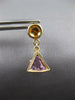 1.90CT AAA CITRINE & AMETHYST 14KT YELLOW GOLD ROUND & TRILLION EARRINGS #27406