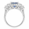 EGL CERTIFIED LARGE 6CT DIAMOND & AAA SAPPHIRE PLATINUM 3 STONE ENGAGEMENT RING