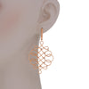 LARGE .40CT DIAMOND 18KT ROSE GOLD 3D INFINITY GEOMETRICAL CHANDELIR EARRINGS