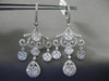 ESTATE LARGE 4.90CT DIAMOND 14KT WHITE GOLD 3D FLEUR DE LIS CHANDELIER EARRINGS