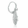 ESTATE 1.40CT DIAMOND 14KT WHITE GOLD 3D DOUBLE HALO LEVERBACK HANGING EARRINGS