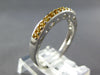 ESTATE .36CT AAA YELLOW SAPPHIRE 18KT WHITE GOLD 3D SEMI ETERNITY 3mm FUN RING