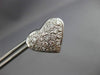 ESTATE 1.70CT DIAMOND 14KT WHITE GOLD 3D PAVE HEART SHAPE LOVE EARRINGS #21492