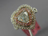 ESTATE 1.79CT WHITE & PINK DIAMOND 18KT 2 TONE GOLD DOUBLE HALO ENGAGEMENT RING