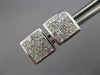 ESTATE 1.0CT DIAMOND 14KT WHITE GOLD 3D CLASSIC SQUARE PAVE STUD EARRINGS #19721