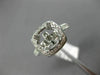 ESTATE WIDE .36CT DIAMOND 14K WHITE GOLD 3D SQURE HALO SEMI MOUNT ENGAGMENT RING