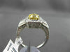 ESTATE 2.13CT GIA FANCY YELLOW DIAMOND 18K TWO TONE GOLD 3 STONE ENGAGEMENT RING