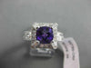 ESTATE 2.48CT DIAMOND & AAA AMETHYST 14KT WHITE GOLD 3D FILIGREE ENGAGEMENT RING