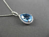 ESTATE 2.47CTW DIAMOND & AAA EXTRA FACET BLUE TOPAZ 14KT WHITE GOLD DROP PENDANT