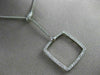 ESTATE 1.09CT DIAMOND 14KT WHITE GOLD 3D OPEN SQUARE LARIAT NECKLACE 16.5" #6600
