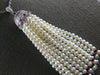 1.48CT DIAMOND & AAA RUBY & SOUTH SEA PEARL 18KT WHITE GOLD CHANDELIER NECKLACE