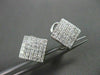 ESTATE LARGE 1.50CT PRINCESS CUT DIAMOND 14KT WHITE GOLD CLIP ON EARRINGS #14984