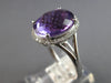 LARGE 4.79CT DIAMOND & AAA AMETHYST 14KT WHITE GOLD OVAL & ROUND HALO LOVE RING