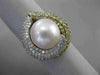 ESTATE 1.02CT DIAMOND 18KT TWO TONE GOLD AAA SOUTH SEA PEARL HEART SHAPE RING