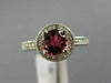 WIDE 1.2CT DIAMOND & AAA PINK TOURMALINE 14K WHITE GOLD FILIGREE ENGAGEMENT RING
