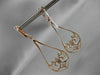 ESTATE LARGE 1.33CT DIAMOND 14KT ROSE GOLD 3D FILIGREE MILGRAIN HANGING EARRINGS