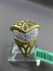 ESTATE LARGE .29CT DIAMOND 18KT TWO TONE GOLD 3D HANDCRAFTED FILIGREE MATTE RING