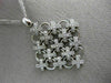 ESTATE LARGE .75CT DIAMOND 14KT WHITE GOLD 3D FLOWER X LOVE FLOATING PENDANT