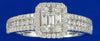 ESTATE .80CT DIAMOND 18KT WHITE GOLD 3D CLUSTER INVISIBLE HALO ANNIVERSARY RING