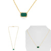 2.58CT DIAMOND & AAA EMERALD 18K YELLOW GOLD EMERALD CUT SOLITAIRE LOVE NECKLACE