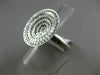 ESTATE LARGE 1.72CT DIAMOND 14KT WHITE GOLD ETOILE CIRCLE CONCAVE MULTI ROW RING