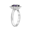 WIDE 2.28CT DIAMOND & AAA PURPLE SAPPHIRE 14KT WHITE GOLD FLOWER ENGAGEMENT RING