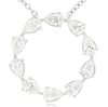 .92CT DIAMOND 14K WHITE GOLD 3D PEAR SHAPE ETERNITY CIRCLE OF LIFE LOVE NECKLACE