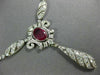 ANTIQUE LARGE 9.90CT DIAMOND & AAA RUBY 18K WHITE GOLD 3D LARIAT TENNIS NECKLACE