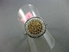 ESTATE WIDE .61CT FANCY DIAMOND 18KT TWO TONE GOLD 3D PAVE CIRCULAR CLASSIC RING