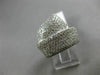 ESTATE LARGE 2.83CT DIAMOND 18KT WHITE GOLD 3D ZIG ZAG MICRO PAVE COCKTAIL RING