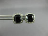 ESTATE 1.87CT DIAMOND & AAA BLACK ONYX 14K WHITE GOLD SQUARE HALO STUD EARRINNGS
