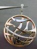 ESTATE LARGE .16CT DIAMOND 14K WHITE & ROSE GOLD 3D CIRCULAR MULTI WAVE EARRINGS