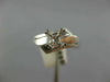 ESTATE 18K WHITE GOLD FOUR PRONG MATTE & SHINY SEMI MOUNT ENGAGEMENT RING #24594