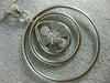 ESTATE LARGE .23CT DIAMOND 18K WHITE GOLD MULTI CIRCULAR FLOWER FLOATING PENDANT