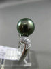 ESTATE .26CT DIAMOND 14KT WHITE GOLD 3D AAA TAHITIAN PEARL PAVE SOLITAIRE RING