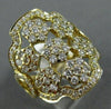 ESTATE LARGE 1.86CT DIAMOND 18KT YELLOW GOLD 3D MULTI FLOWER OPEN FILIGREE RING