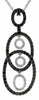 1.30CT WHITE & BLACK DIAMOND 14KT WHITE GOLD 3D CIRCLE OF LIFE OVAL PENDANT