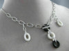 ESTATE .11CT DIAMOND ONYX & WHITE AGATE 18K WHITE GOLD 3D CIRCLE OF LIFE PENDANT