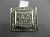 ESTATE MASSIVE 2.36CT DIAMOND 14KT WHITE GOLD 3D SQUARE INVISIBLE MENS RING