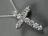 ESTATE .64CT DIAMOND 14KT WHITE GOLD SHARED PRONG INVISIBLE CROSS PENDANT #27677